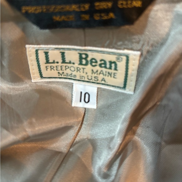 LL Bean wool blazer. Beautiful tweed pattern. Acetate interior lining faux suede - Picture 3 of 3